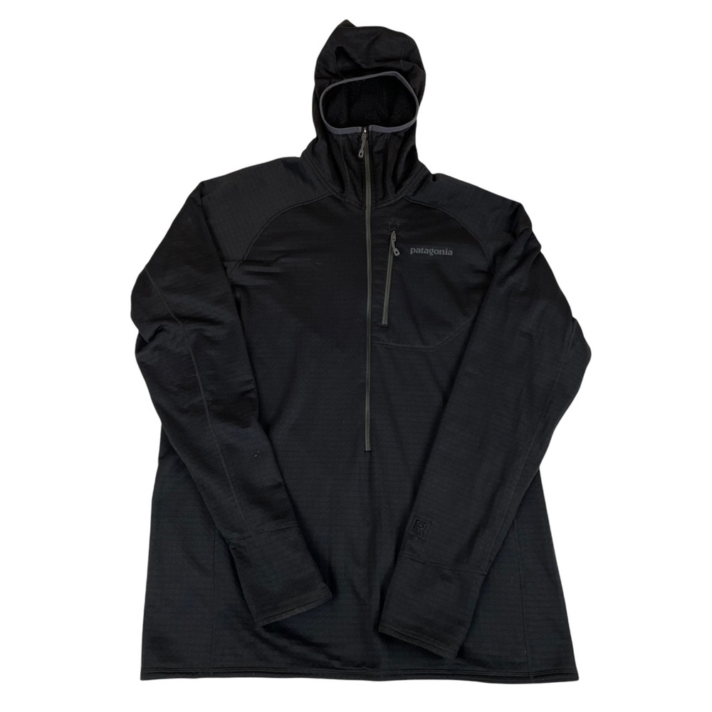 Men’s Patagonia R1 Fleece Half Zip Hoodie Black Size Large